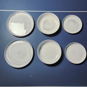 Artisanal Kitchen Supply Coupe Marble Salad Plates, Dinner Bowls, Dinner Plates